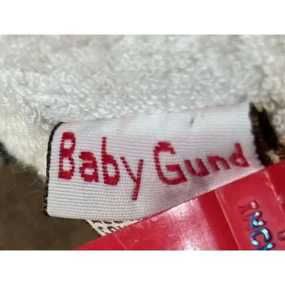 Baby Gund Terry Cloth Cow 6” White and Black Chimes Pink ears 1992 RARE HTF ging